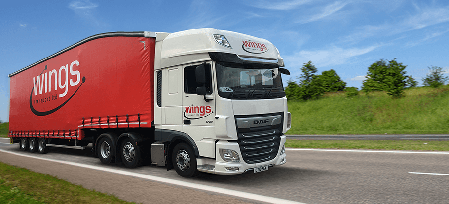 large wings truck on motorway